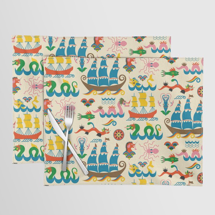 Mythical Sea Creatures - Ocean Monsters Placemat Gallery Image 1