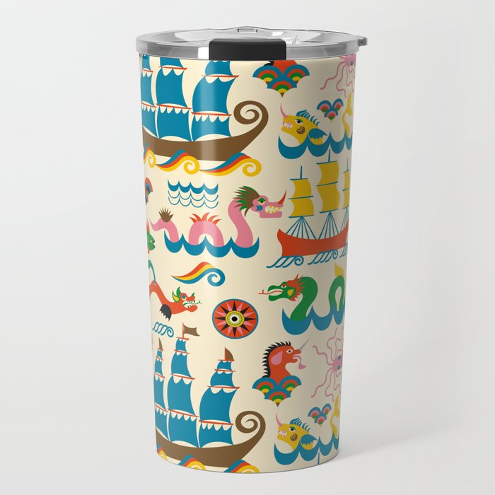 Mythical Sea Creatures - Ocean Monsters Travel Mug Gallery Image 1