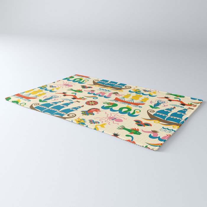 Mythical Sea Creatures - Ocean Monsters Rug Gallery Image 3