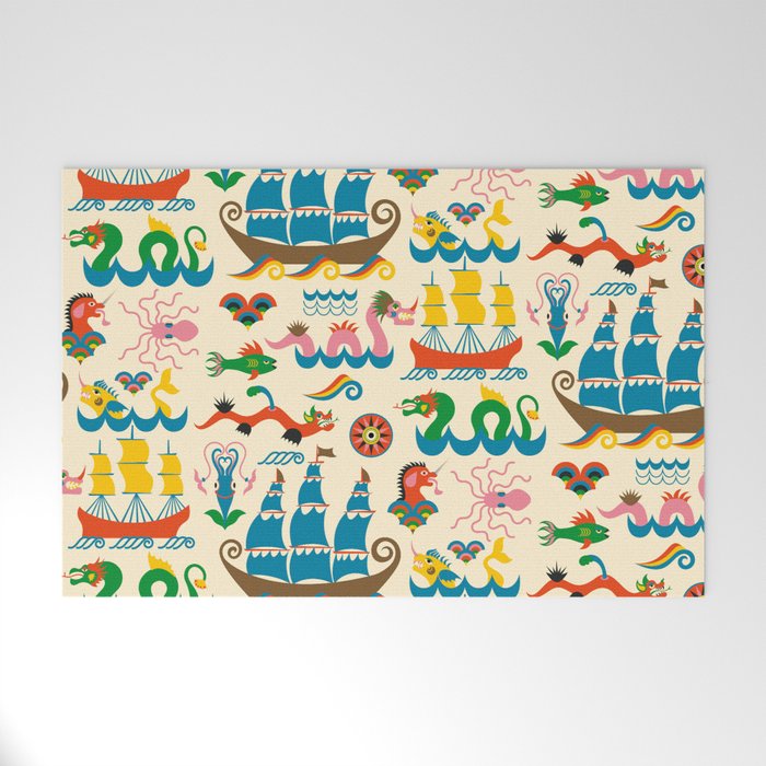 Mythical Sea Creatures - Ocean Monsters Welcome Mat Gallery Image 1