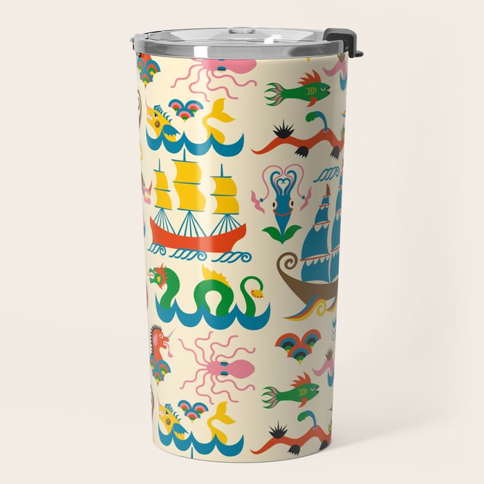 Mythical Sea Creatures - Ocean Monsters Travel Mug Gallery Image 2
