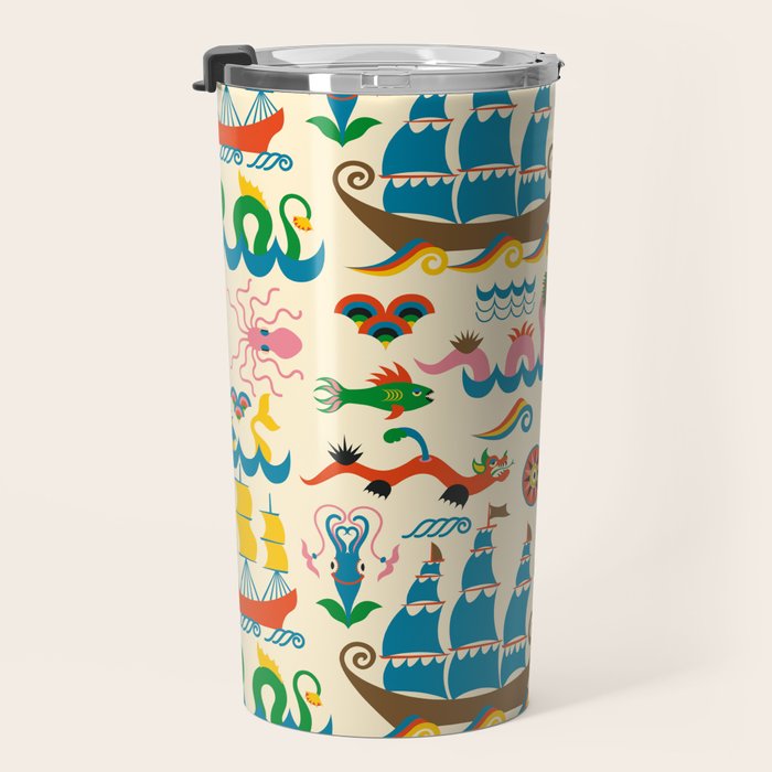 Mythical Sea Creatures - Ocean Monsters Travel Mug Gallery Image 3