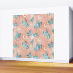 Cosmic Cowboys and Cacti -  peach and turquoise  Wall Mural Gallery Image 2