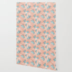Cosmic Cowboys and Cacti -  peach and turquoise  Wallpaper Gallery Image 2