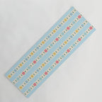 Granny Style Vintage Florals And Light Blue Stripes Yoga Mat Gallery Image 1
