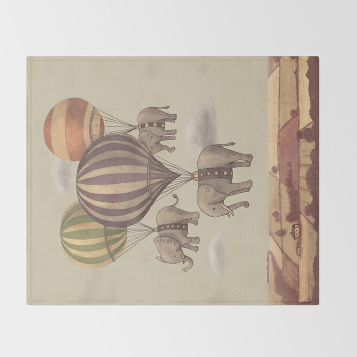 Flight of The Elephants Throw Blanket Gallery Image 2