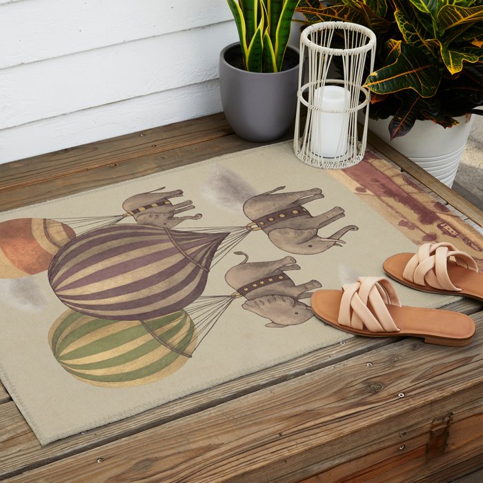 Flight of The Elephants Outdoor Rug Gallery Image 2