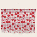 Red Cherries & Blush Pink Gingham Wall Hanging Gallery Image 1