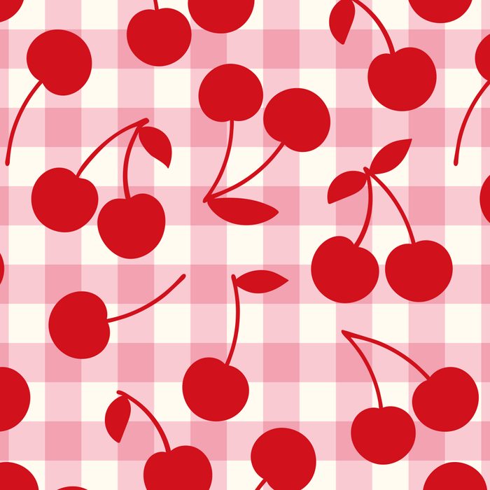 Red Cherries & Blush Pink Gingham Coffee Mug Gallery Image 2