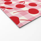Red Cherries & Blush Pink Gingham Welcome Mat Gallery Image 2