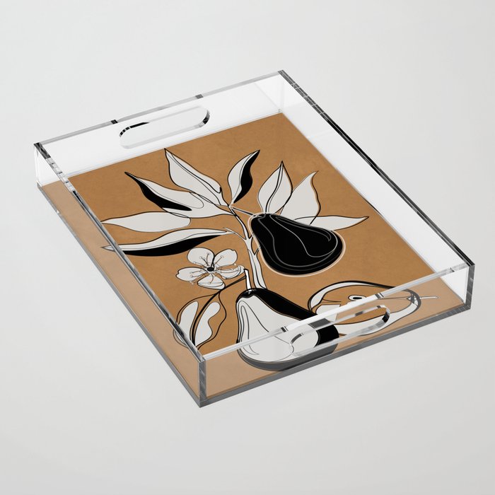 Line Art Pears 7 Acrylic Tray Gallery Image 1