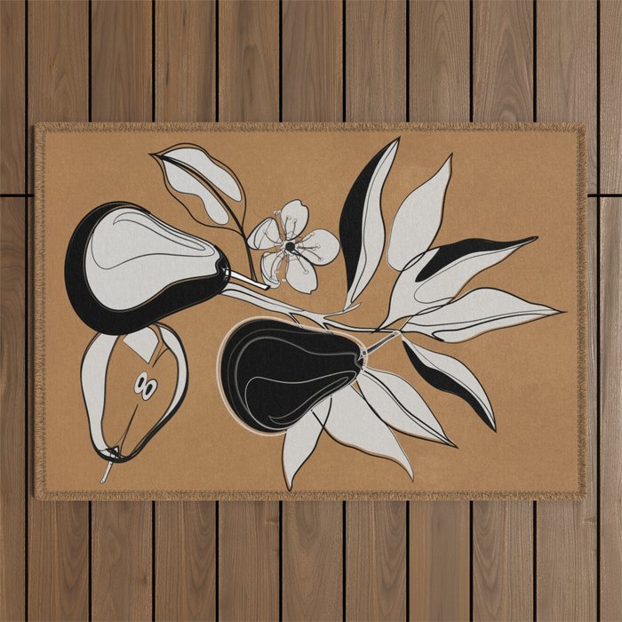 Line Art Pears 7 Outdoor Rug Gallery Image 1
