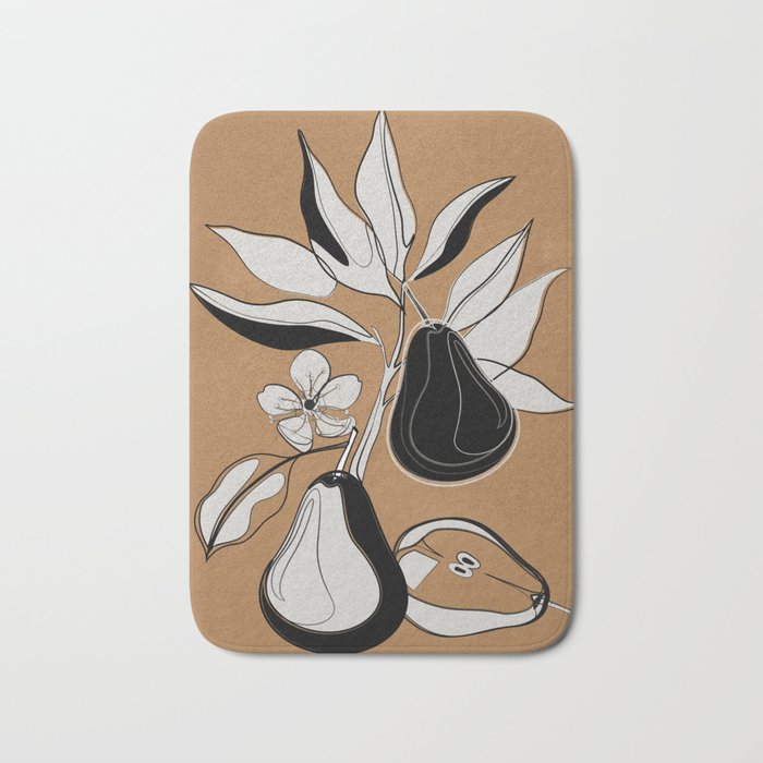 Line Art Pears 7 Bath Mat Gallery Image 1