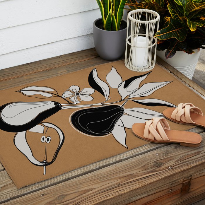 Line Art Pears 7 Outdoor Rug Gallery Image 2