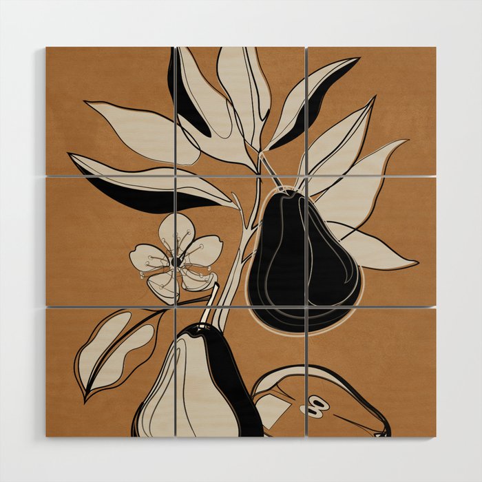 Line Art Pears 7 Wood Wall Art Gallery Image 1