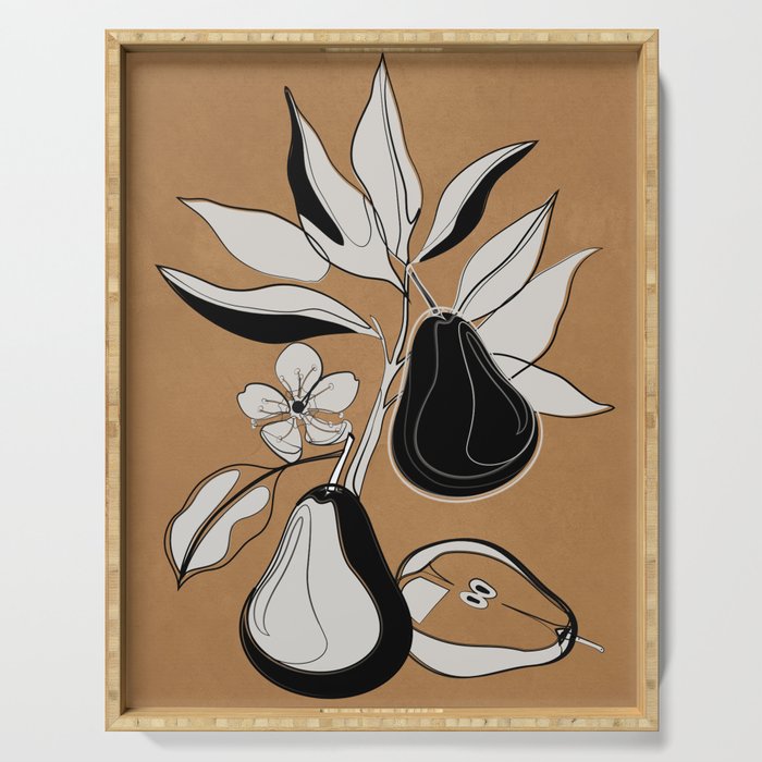 Line Art Pears 7 Serving Tray Gallery Image 1