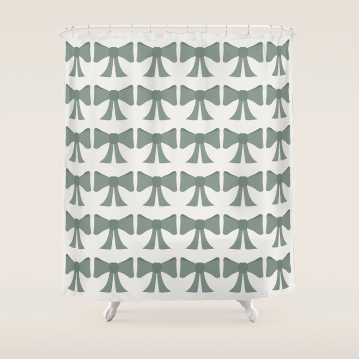 Vintage Bows II Green Shower Curtain Gallery Image 1