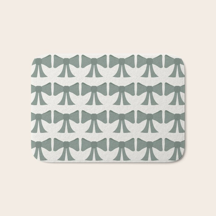 Vintage Bows II Green Bath Mat Gallery Image 1