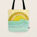 ride rainbows // retro surf soul // art by surfy birdy Tote Bag Gallery Image 1