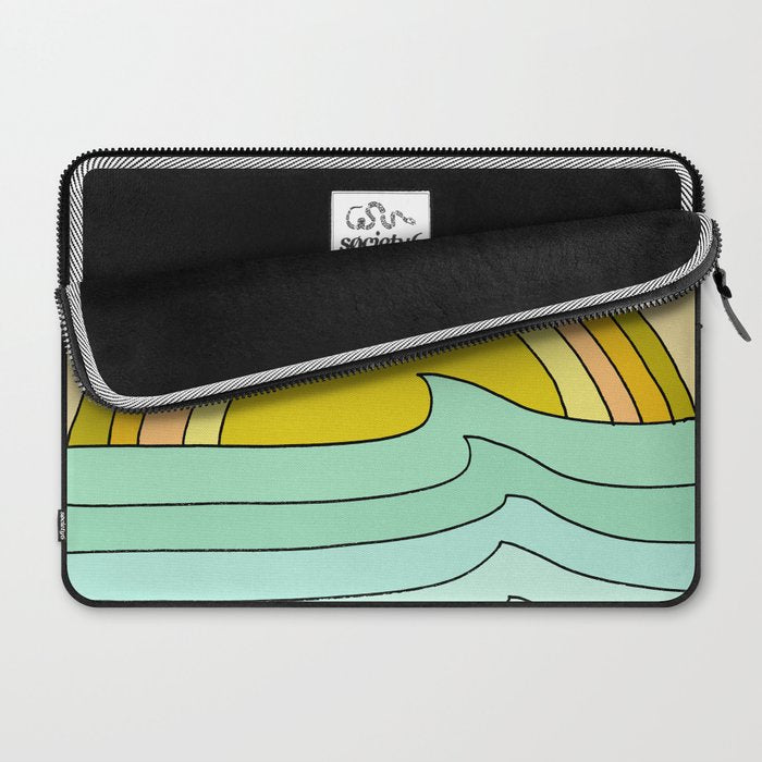 ride rainbows // retro surf soul // art by surfy birdy Laptop Sleeve Gallery Image 2