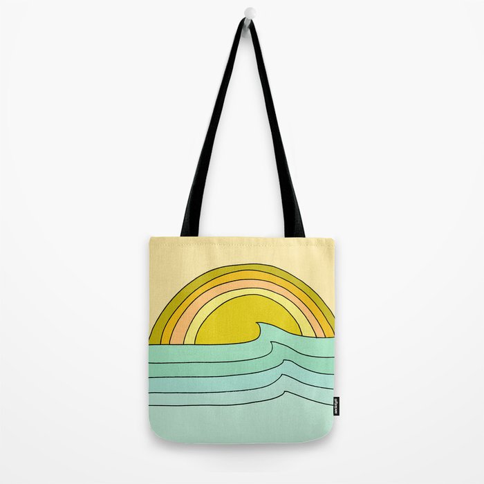 ride rainbows // retro surf soul // art by surfy birdy Tote Bag Gallery Image 2