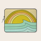 ride rainbows // retro surf soul // art by surfy birdy Laptop Sleeve Gallery Image 1