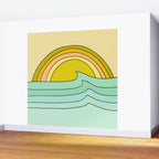ride rainbows // retro surf soul // art by surfy birdy Wall Mural Gallery Image 2