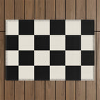 Checkered (Black Cream) Outdoor Rug Gallery Image 1