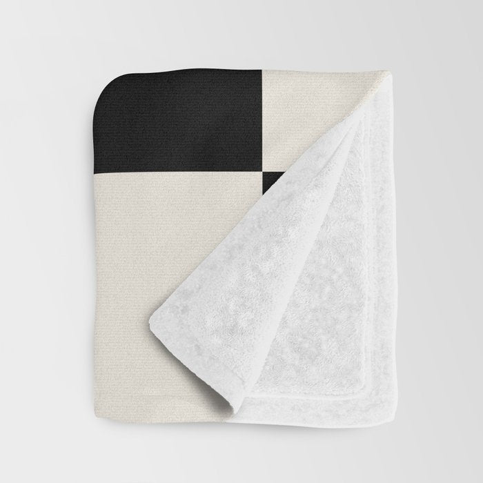Checkered (Black Cream) Throw Blanket Gallery Image 3