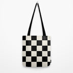 Checkered (Black Cream) Tote Bag Gallery Image 2