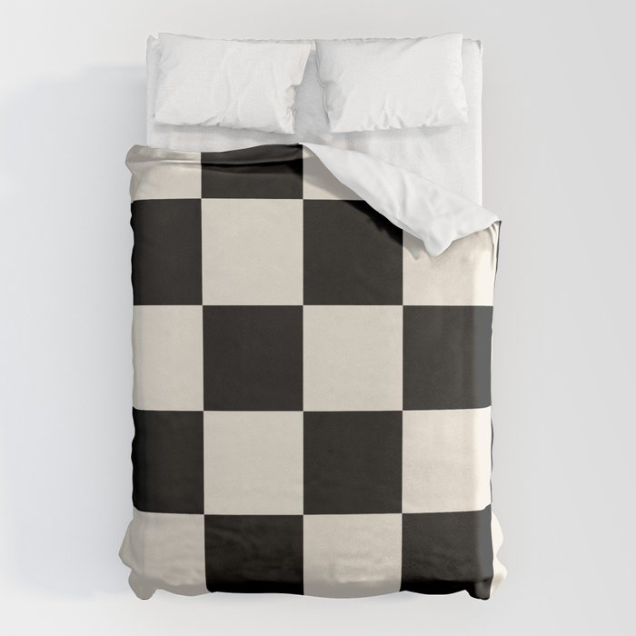 Checkered (Black Cream) Duvet Cover Gallery Image 1