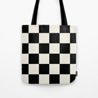 Checkered (Black Cream) Tote Bag Gallery Image 1