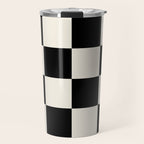 Checkered (Black Cream) Travel Mug Gallery Image 1
