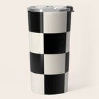 Checkered (Black Cream) Travel Mug Gallery Image 2