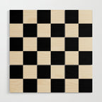Checkered (Black Cream) Wood Wall Art Gallery Image 1