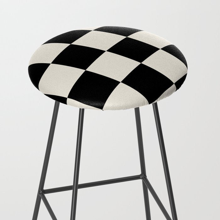 Checkered (Black Cream) Stool Gallery Image 2