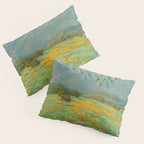 Granville Redmond snow cap spring landscape painting orange flowers green field Pillow Sham Gallery Image 3