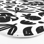 Black tropical summer nature art pattern Bath Mat Gallery Image 3