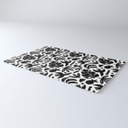 Black tropical summer nature art pattern Rug Gallery Image 3
