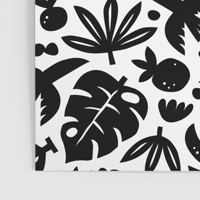 Black tropical summer nature art pattern Poster Gallery Image 3