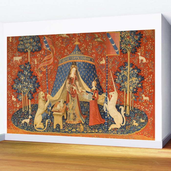 Lady and the Unicorn - Desire Wall Mural Gallery Image 2