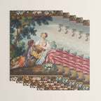 Antique 19th Century Romantic Lovers French Aubusson Tapestry Wrapping Paper Gallery Image 3