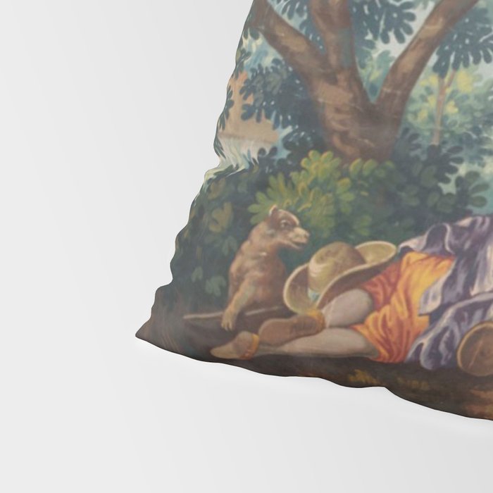 Antique 19th Century Romantic Lovers French Aubusson Tapestry Pillow Sham Gallery Image 4