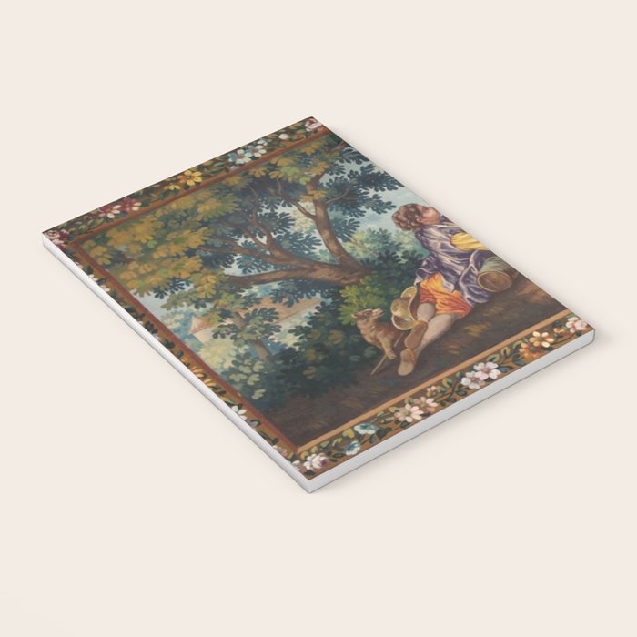 Antique 19th Century Romantic Lovers French Aubusson Tapestry Notebook Gallery Image 3