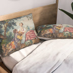 Antique 19th Century Romantic Lovers French Aubusson Tapestry Pillow Sham Gallery Image 2