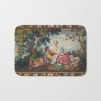 Antique 19th Century Romantic Lovers French Aubusson Tapestry Bath Mat Gallery Image 1