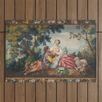 Antique 19th Century Romantic Lovers French Aubusson Tapestry Outdoor Rug Gallery Image 1