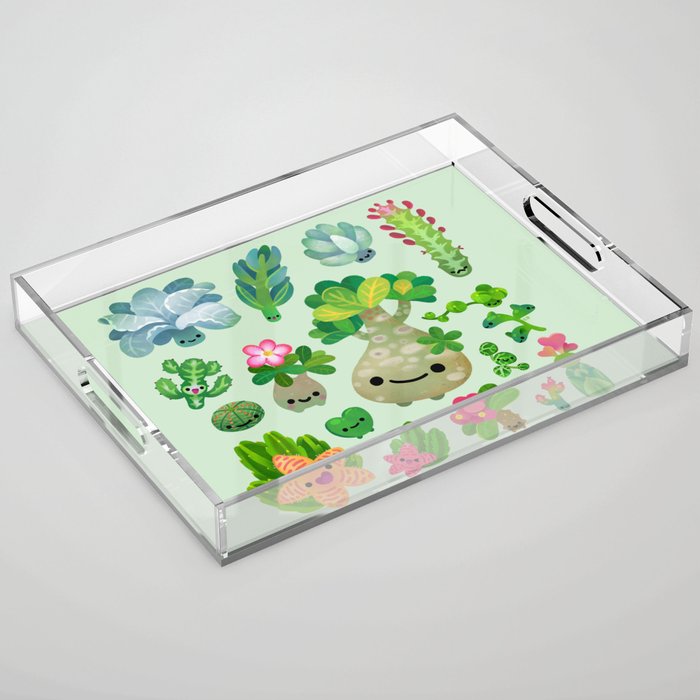 Baby succulent 4 - green Acrylic Tray Gallery Image 1