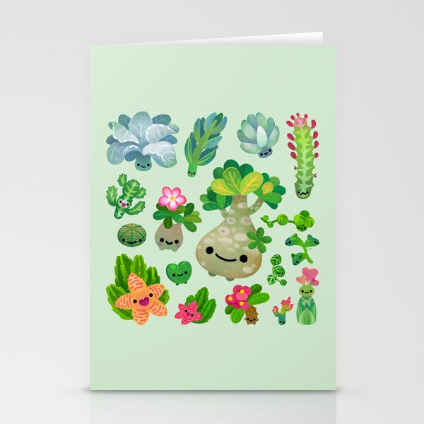 Baby succulent 4 - green Stationery Card Gallery Image 2