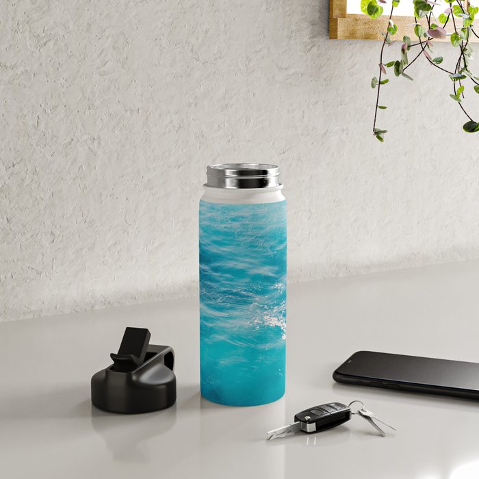 Mediterranean Sea - Blue Waves - Ocean Water - Nature Photography Water Bottle Gallery Image 4